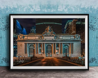 Grand Central Station Print: New York City at Night - Framed or Unframed