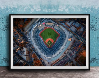 Bronx Baseball Wall Art: Yankee Stadium Sunset Aerial View