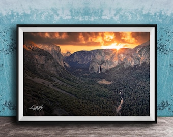 Yosemite Sunrise Poster: Half Dome and El Capitan View