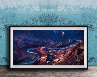Grand Canyon Sunset Print, Colorado River, Hopi Point View