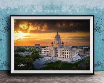 Rhode Island Capitol Building Sunrise Sunset Print - New England Wall Art