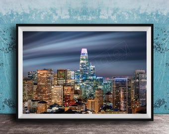 San Francisco Skyline Print, Golden Hour Cityscape (Made to Order)