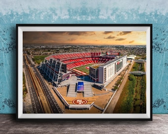 San Francisco 49er's Levi Stadium Wall Art, Sunset Skyline