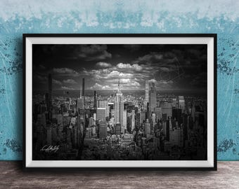 NYC Skyline Canvas, Empire State Building, Black and White