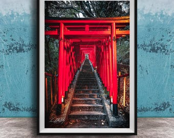 Vermillion Torii Gates Print: Tokyo Shrine Travel Wall Art