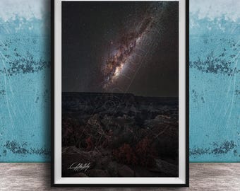 Milky Way Grand Canyon Print: Starry Night Landscape Wall Art