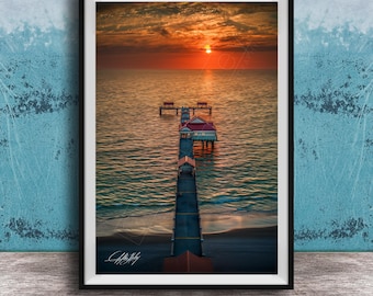 Florida Gulf Coast Print: Clearwater Pier 60 Sunset View