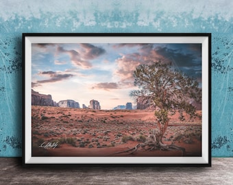 Monument Valley Mittens Sunrise Sunset Print - Southwestern Desert Landscape Photo