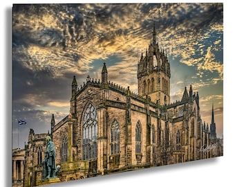 Edinburgh Castle, Royalty, Gothic Cathedral, St Giles Landmark, Historic Architecture, Travel Photography Print