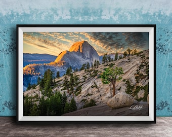Half Dome Print: Yosemite Landscape at Sunrise (Olmsted Tunnel View)