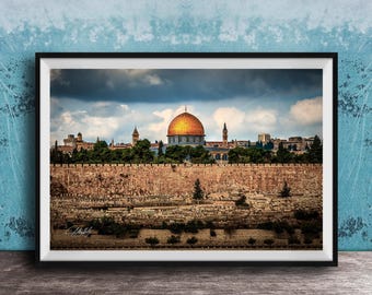 Dome of the Rock Canvas Print: Jerusalem Temple Mount View