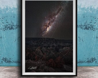 Milky Way Grand Canyon Print: Starry Night Landscape Wall Art