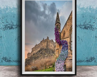 Castle Photo Print: Edinburgh Rainy Landscape