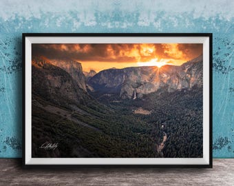 Yosemite Sunrise Poster: Half Dome and El Capitan View