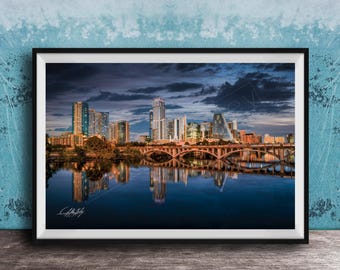 Austin Skyline Print: Urban River Landscape (Custom Fine Art)