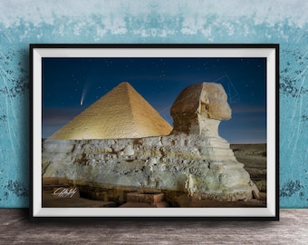 Photography Print: Giza Pyramids and Sphinx - Twilight, Special Edition Art