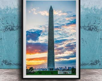 Washington Monument Wall Art: Sunset Over Nation’s Capital