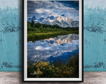 Grand Tetons Wall Art: Schwabacher Landing Reflection - Sunrise Landscape