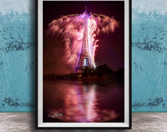 Bastille Day Fireworks Photo: Eiffel Tower Night in Paris