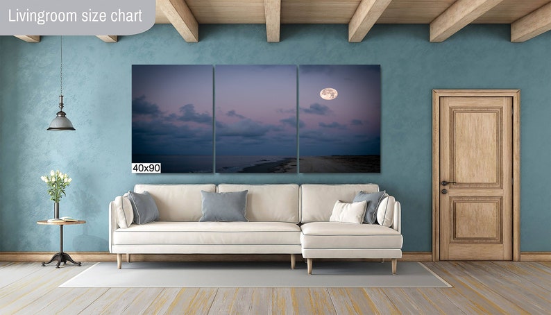 Moon Over Shoreline/Coastline Print/Canvas/Acrylic/Metal image 9