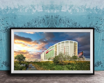 San Francisco 49er's Levi Stadium Wall Art, Sunset Skyline