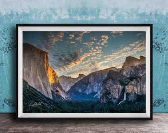 Yosemite Tunnel View Print: Sunrise Over Half Dome and El Capitan