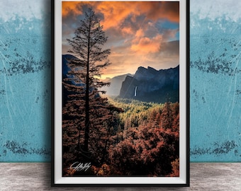 Yosemite Tunnel View Autumn Print: Sunrise Over Half Dome and El Capitan