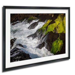 Oregon Coast Map Poster, Scenic Ocean View (Wall Art Print)