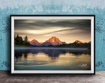Oxbow Bend Photography Print: Grand Teton Sunrise Reflection