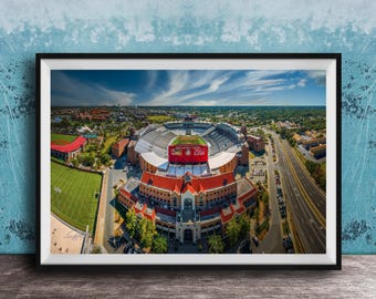 FSU Wall Art: Doak Campbell Stadium - Cardinal and Gold Football Decor