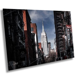 Empire State and Chinatown Wall Art: Colorful NYC Cityscape Print