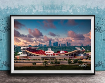 Chiefs Arrowhead Stadium Wall Art, Sunset Skyline (Framed or Canvas)