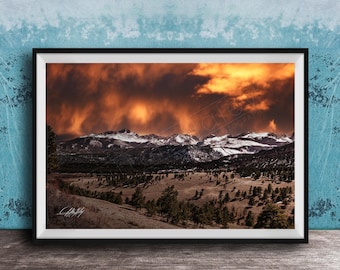 Rocky Mountain Landscape Print: Sunset Scenic Wall Art