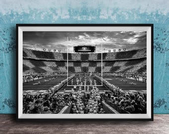 UT Vols Neyland Stadium Print - Iconic Checkerboard End Zones