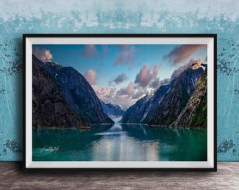 Dawes Glacier Wall Art: Alaska Landscape Photo, Nature Print