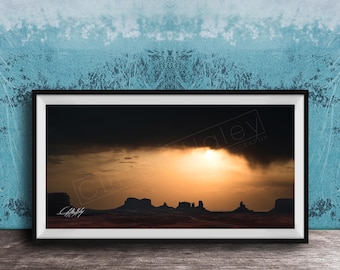 Monument Valley Sunrise Print - Southwestern Desert Landscape Photo