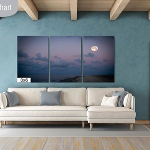 Moon Over Shoreline/Coastline Print/Canvas/Acrylic/Metal image 8