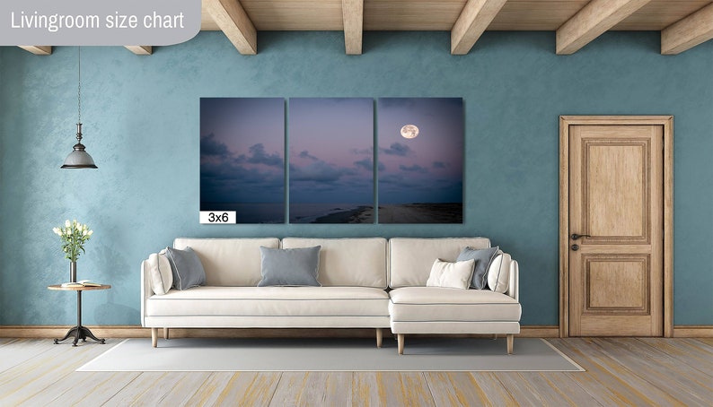 Moon Over Shoreline/Coastline Print/Canvas/Acrylic/Metal image 8