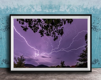 Lightning Canvas Wall Art - Dramatic Storm Scene