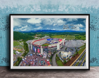 Bristol Motor Speedway Poster, Vintage Racing Scene