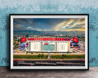 San Francisco 49er's Levi Stadium Wall Art, Sunset Skyline
