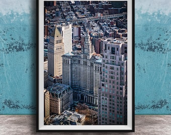 Manhattan Municipal Building Print: New York City Skyline at Midday
