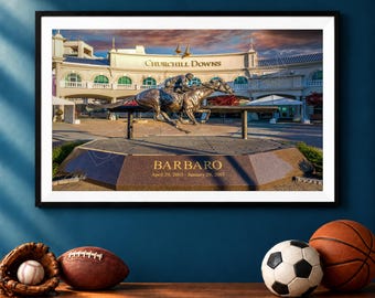 Barbaro Statue Photo, Churchill Downs Louisville Horse Racing Print, Kentucky Derby Wall Art