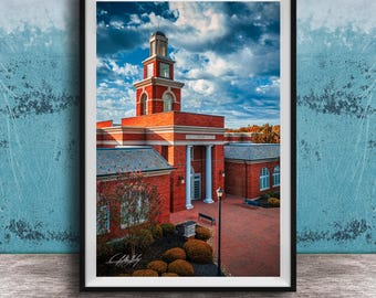 Maryville Red Brick Building Print - Warm Golden Morning Light