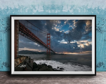 Golden Gate Bridge Wall Art - Sunrise Light, San Francisco Decor