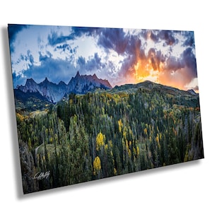 San Juan Mountains Wall Art, Aspen Fall Decor, Colorado Landscape Canvas, Autumn Colors, Large 3-Piece Artwork, Scenic Mountain Print