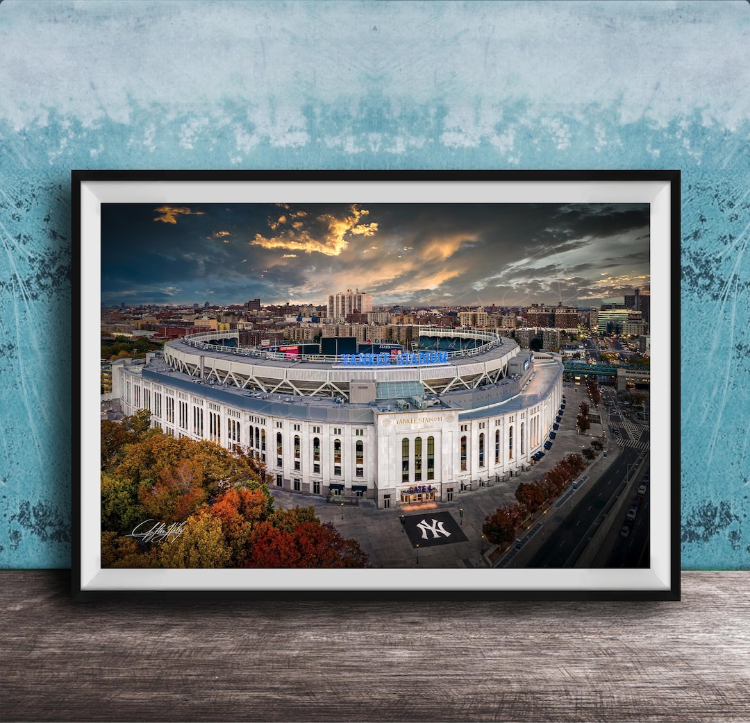 Yankee Stadium autumn aerial print