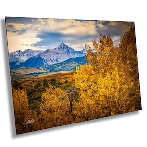 San Juan Aspen Wall Art, Colorado Landscape, Autumn Colors, Rocky Mountain Canvas, Fall Decor, Mt. Sneffels Photo Print