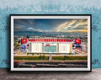 San Francisco 49er's Levi Stadium Wall Art, Sunset Skyline