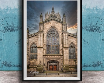St Giles Cathedral Print: Edinburgh Gothic Architecture Artwork